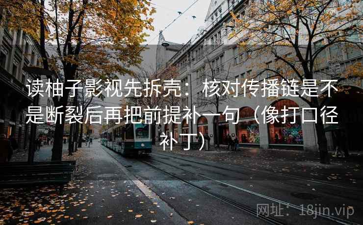 读柚子影视先拆壳：核对传播链是不是断裂后再把前提补一句（像打口径补丁）