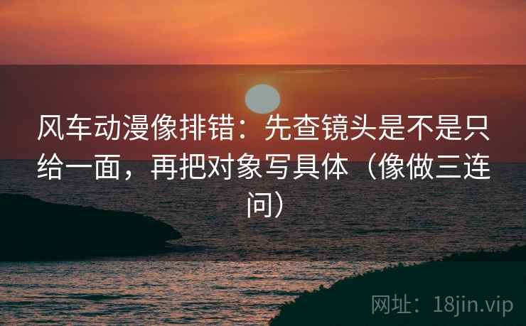 风车动漫像排错：先查镜头是不是只给一面，再把对象写具体（像做三连问）